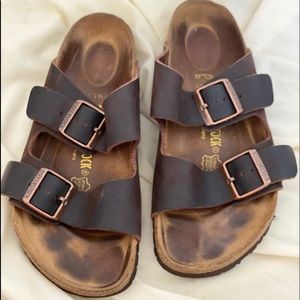 BIRKENSTOCK Arizon Brown Oiled Leather Sandals